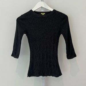 KIERAN CHARCOAL GRAY PATTERN KNIT SWEATER TOP SIZE PS
